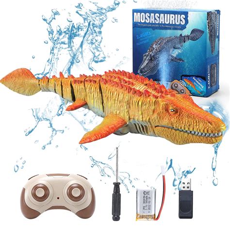 Automatic Protection Function This Mosasaurus dinosaur toy must be in the water to pair and start the remote control. . Remote control mosasaurus